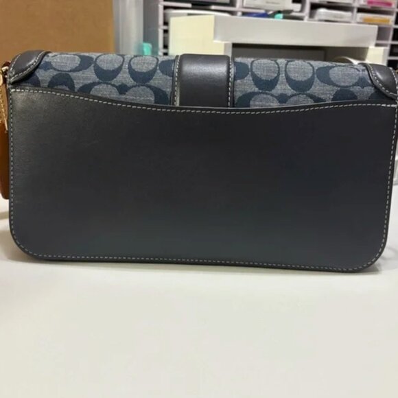 Coach Georgie Shoulder Bag | Chambray Denim (C4064) | Crossbody Strap | LIKE NEW - Picture 9 of 15